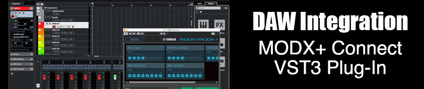 Yamaha MODX6+ integrates with most DAW systems