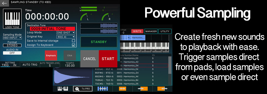 Roland Fantom-0 has powerful sampling capabilities