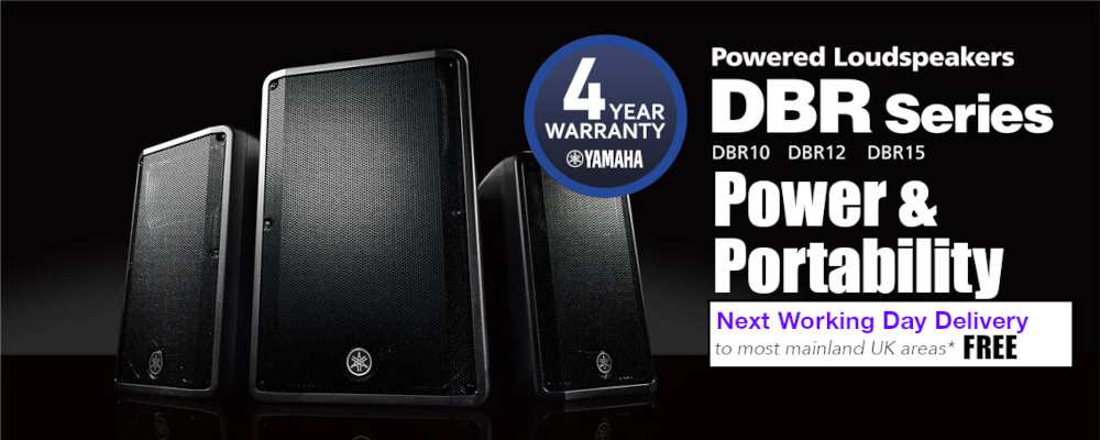 Yamaha DBR speakers with 4 year warranty and free delivery