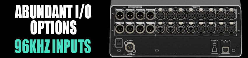 Yamaha DM3S has an array of inputs and outputs