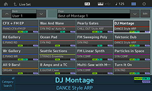 Yamaha Montage Live Set Screen view